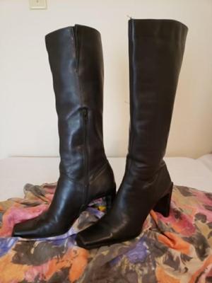 Women's Nine West knee high black leather boots