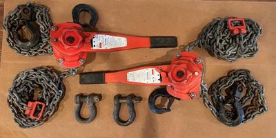 Pair of DAYTON 1.5 Ton Hoists