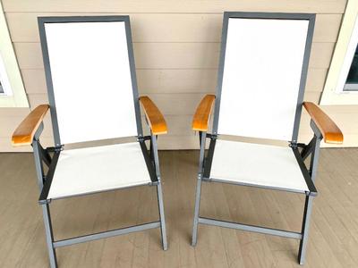 ADJUSTABLE Pair of Mesh Outdoor Chairs