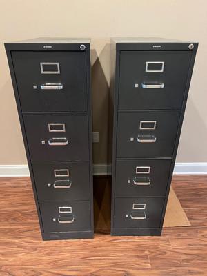 Pair of HON 4 Drawer Filing Cabinets