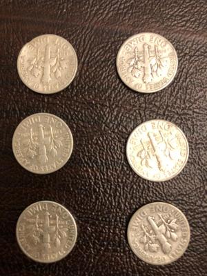 11 Silver Roosevelt Dimes