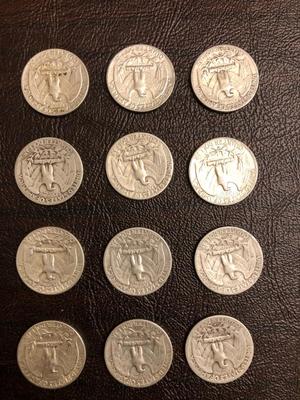 12 Silver Washington Quarters