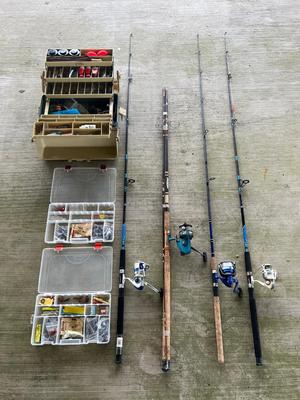 Fishing Tackle + Rod & Reel Lot