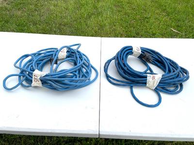 PAIR OF Â 100 ft Blue Heavy Duty Extension
