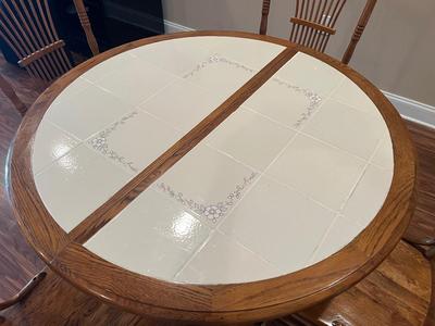 ASHLEY Kitchen 45â€ Round Kitchen Table W/Leaf