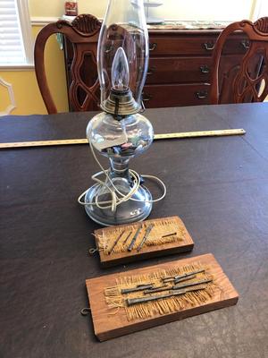 Vintage lamp and nails