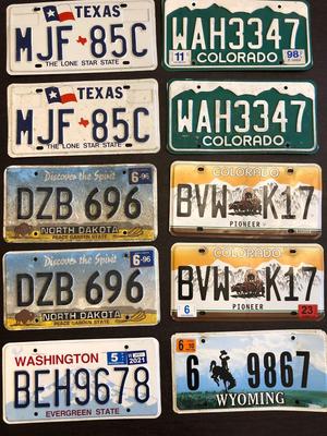 Go west young man, license plates