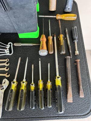 Miscellaneous Tools, 300 ft Measuring tape and STANLEY Toolbox,