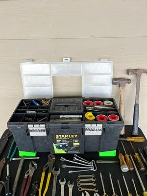 Miscellaneous Tools, 300 ft Measuring tape and STANLEY Toolbox,