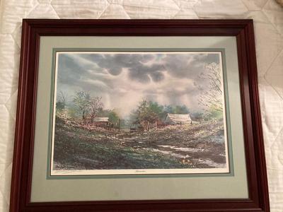 Framed, matted, signed â€œResurrectionâ€ by Michael Sloan, 1987, numbered 108/1000