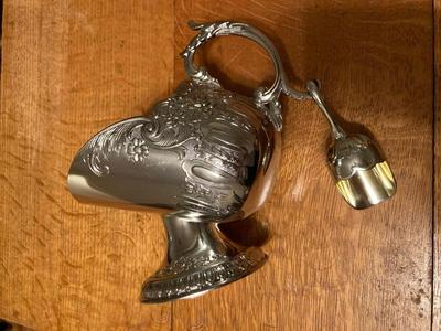 Vintage silver electroplate sugar scuttle with scoop