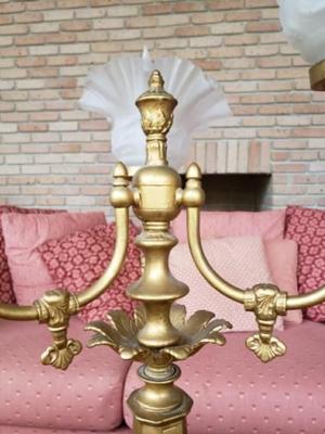 Antique French guilded bronze candelabra style lamp