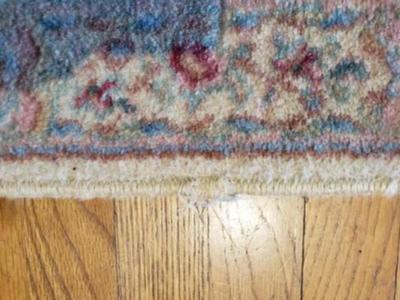 Vintage rug blue, red and taupe