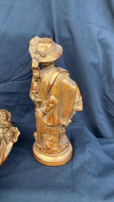 VINTAGE BORGHESE COLLECTIBLE CHALK-WARE EDWARDIAN FIGURINES