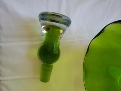MCM Blenko lime green decanter