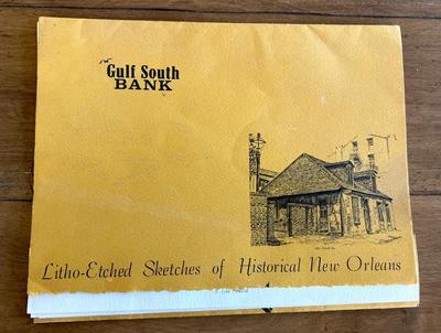 VINTAGE New Orleans H A Perez 1970 Vintage Lithography Sketch