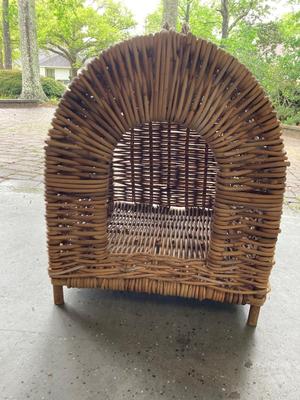 Wicker dog bed