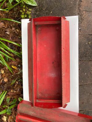 Red metal tool box