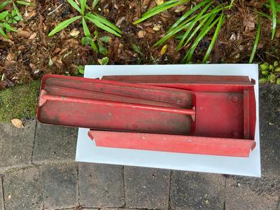 Red metal tool box