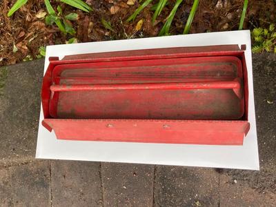 Red metal tool box