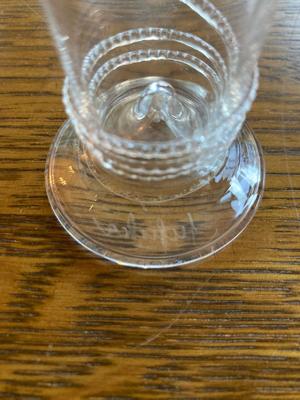 Juliska Champagne/shot glass Clear Rope Signed
