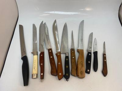 Mixed Lot of Various Kitchen Knives Cutlery