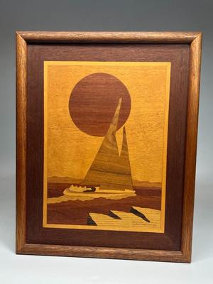 Vintage Wood Hudson River Signed Handcrafted Inlay Marquetry Art ...