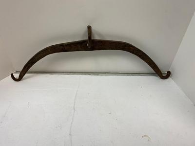 Antique Blacksmith Made Metal Double Hook Bow Hanger