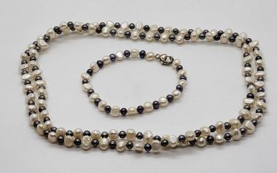 LOT44: 925 Honora White Cultured & Fresh Water Pearl Necklace (35