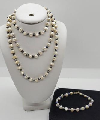 LOT44: 925 Honora White Cultured & Fresh Water Pearl Necklace (35