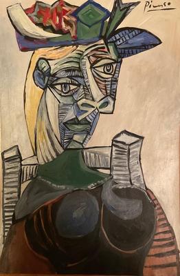 With COA- Picasso Original Tempera Painting Signed - NOT A PRINT
