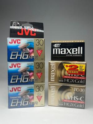 New JVC & Maxwell Blank Compact VHS Camcorder Tapes