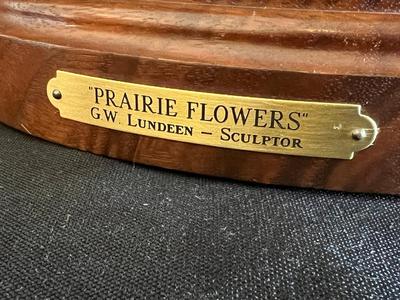 Prairie Flowers bronze by George Lundeen, noted and listed artist