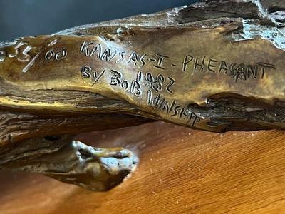 Kansas Pheasant bronze by Bob Wingship