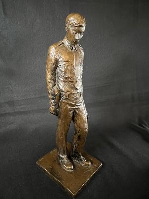 Standing Bronze of Armed Officer by B. Corini