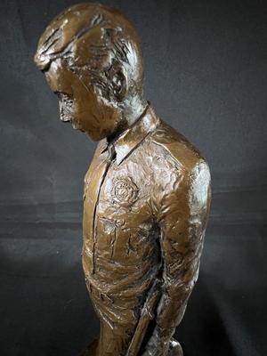 Standing Bronze of Armed Officer by B. Corini