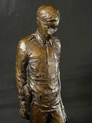 Standing Bronze of Armed Officer by B. Corini
