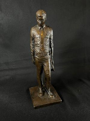 Standing Bronze of Armed Officer by B. Corini