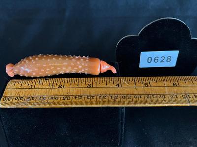 Chocolate Glass Pickle Shape Snuff Bottle Spoon intact