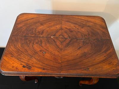 Antique Queen Anne Style Sewing Table w Unusual Accessory Drawer