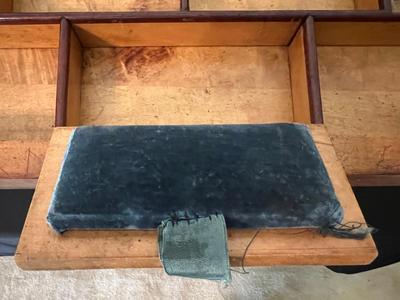 Antique Queen Anne Style Sewing Table w Unusual Accessory Drawer
