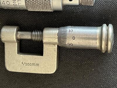 3 Vintage Micrometers Starrett Theisen Marshall