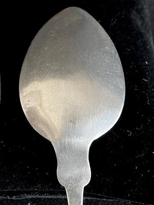 2 Early J C Hanna Antique Coin Silver Spoons