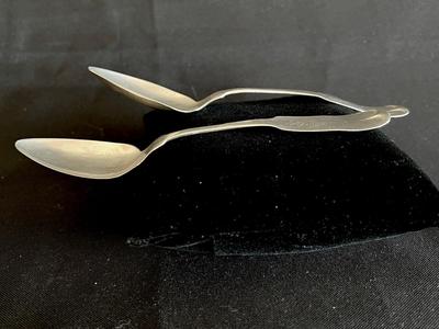 2 Early J C Hanna Antique Coin Silver Spoons