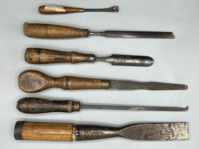 Lot of Antique Wood Handle Chisels woodworking tools