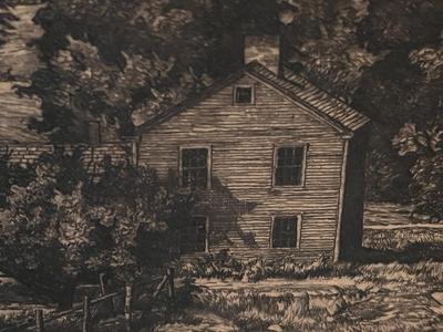 Luigi Lucioni Original Prairie Printmaker "Route 7" Etching