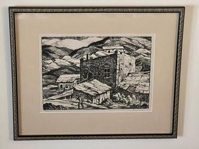 Birger Sandzen Prairie Printmaker Corner of Nevadaville signed