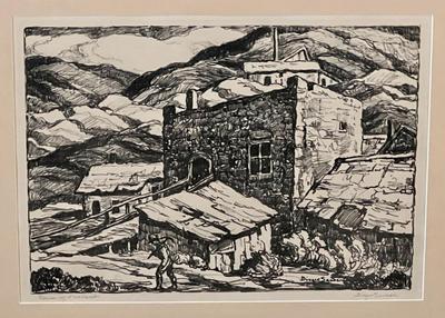 Birger Sandzen Prairie Printmaker Corner of Nevadaville signed