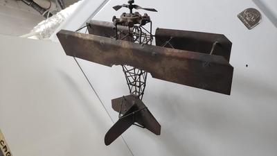 Vintage Metal airplane 16" wingspan
