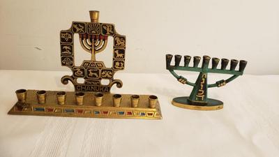 2 vintage menorahs